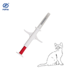 Micro-puces RFID certifiées ICAR de 2,12*11,5 mm avec verrouillage rouge EM4305 en verre biologique pour animaux