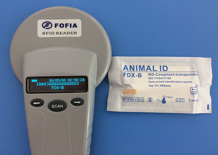 puce de transpondeur d'OIN de 1.4*8mm, puce portative d'identification d'animal familier pour le chien/chat