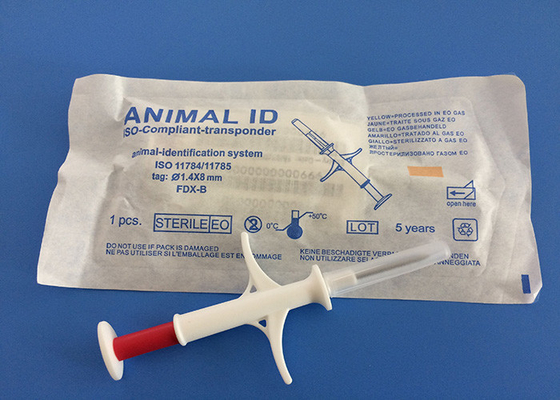 La puce dépistant le dispositif pour des chiens 1.4*8mm, EM4305 a trouvé les transpondeurs injectables de puce d'animal familier