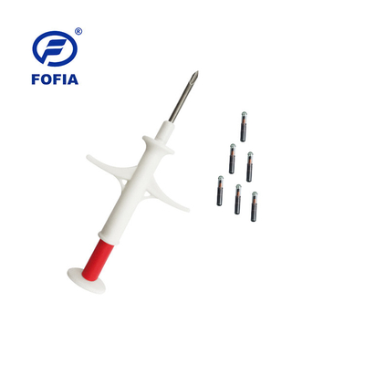 Micro-puces RFID certifiées ICAR de 2,12*11,5 mm avec verrouillage rouge EM4305 en verre biologique pour animaux