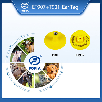 FOFIA RFID étiquette d'oreille électronique étiquettes de suivi des animaux avec thermomètre pour les bovins et les moutons