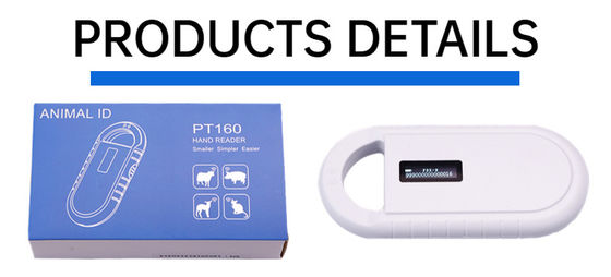 Lecteur de carte RFID de micro-puce pour animaux en plastique portable Fofia PT160 134,2 kHz Écran OLED Batterie au lithium USB Certifié CE ISO 5-10 cm