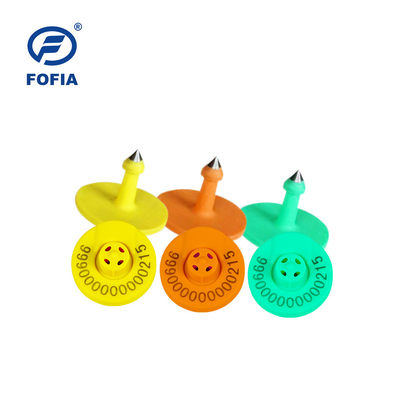 Jaune 17cm Distance de lecture RFID étiquette d'oreille pour moutons chèvres porcelet