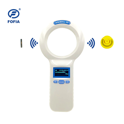 Scanner à puce d'animal blanc OLED 24/7 avec lecteur RFID portable