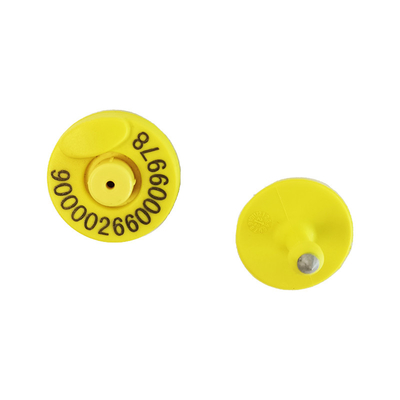 134.2KHz Étiquettes d'oreille en TPU jaune pour bétail