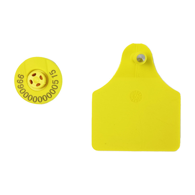 Étiquette d'oreille RFID personnalisable de couleur et de fréquence pour vache de 2 g de poids et 22,5 mm de hauteur