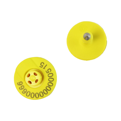 Étiquette d'oreille RFID personnalisable de couleur et de fréquence pour vache de 2 g de poids et 22,5 mm de hauteur