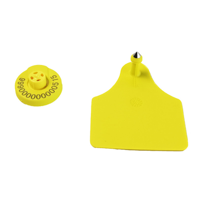 Étiquette d'oreille RFID personnalisable de couleur et de fréquence pour vache de 2 g de poids et 22,5 mm de hauteur