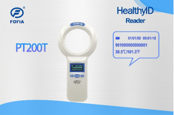 PT280T Scanner à puce animale pour puces ISO11784/5 et puce à température FOFIA HT001