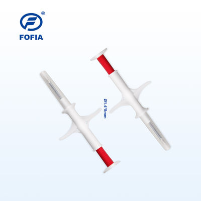 Micropuce animale FOFIA ZS007 RFID 134,2 kHz certifiée ICAR avec puce FDX/EM4305 IP67 étanche pour les emballages en plastique par injection de bétail et d'animaux de compagnie