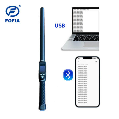 Distance de lecture 30 à 100 cm Lecteur RFID animal Scanner Bluetooth Élevage RFID Stick Reader Système d'exploitation Tout