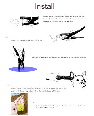 0.5 Universal Livestock Ear Tag Applicator Plier Used for Cattle Calves Hogs Goats Sheep Lambs and Other Livestock