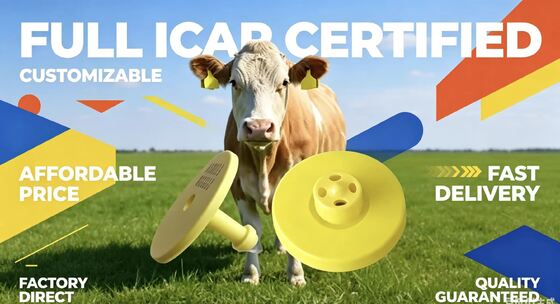 Étiquettes auriculaires électroniques durables FDX-B certifiées FULL ICAR pour le suivi et l'identification du bétail