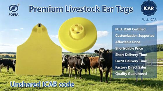 Étiquettes auriculaires électroniques certifiées ICAR de conception en TPU durable pour le suivi du bétail et les systèmes complets de gestion du bétail