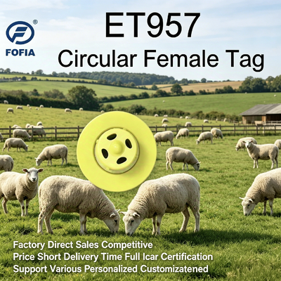 Étiquette d'oreille électronique TPU certifiée ICAR pour le bétail avec tension 350N et suivi RFID