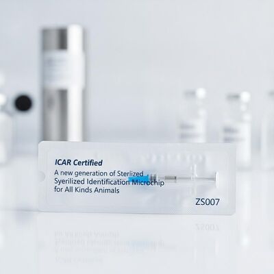 Certifié ICAR Une nouvelle génération de puce d'identification de seringue stérilisée pour tous les types d'animaux ZS007