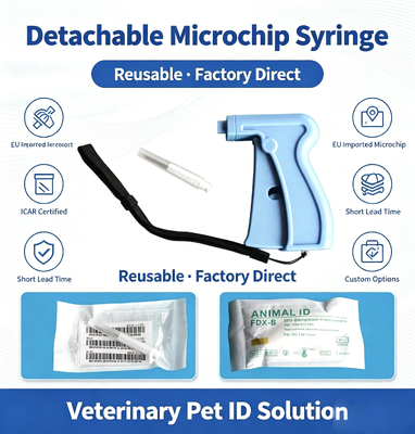 ICAR certifié ISO11784/5 FDX-B 134.2KHz Transponder Microchip pour l'identification des animaux et le suivi RFID