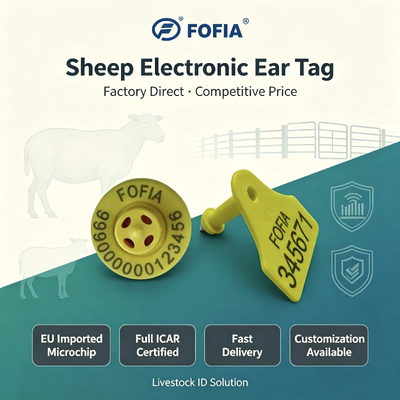 Étiquette d'oreille électronique dotée d'un matériau TPU durable certifié ICAR pour l'identification et l'efficacité du suivi du bétail