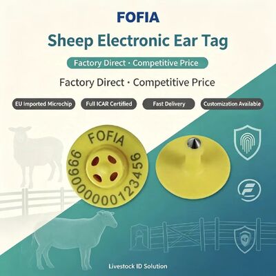 Étiquettes auriculaires électroniques TPU certifiées ICAR pour le bétail de chèvres et de moutons conformes à la norme ISO 11784/11785