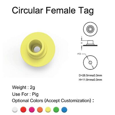 Étiquettes d'oreille pour animaux Étiquette d'oreille de porc en plastique Marqueur d'identification Logo personnalisable Numéro d'oreille de bétail Avec puce RFID