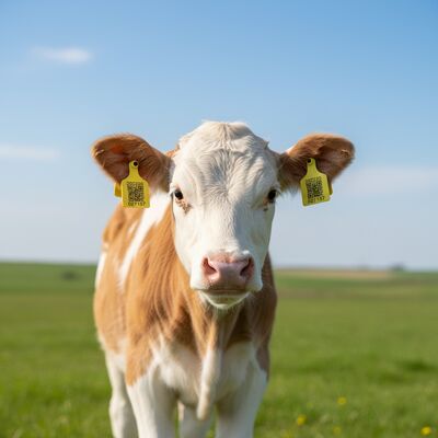 FOFIA Cow TPU Visual Yellow Livestock Connect Étiquette d'oreille de bétail modèle T921