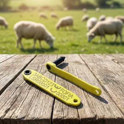 Longue étiquette d'oreille électronique en TPU monobloc 134,2 kHz pour moutons et chèvres