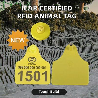 Étiquette d'oreille ICAR FULL RFID Étiquette d'oreille électronique pour les animaux d'élevage Étiquette d'oreille TPU inaltérable pour le bétail Pour la gestion du bétail