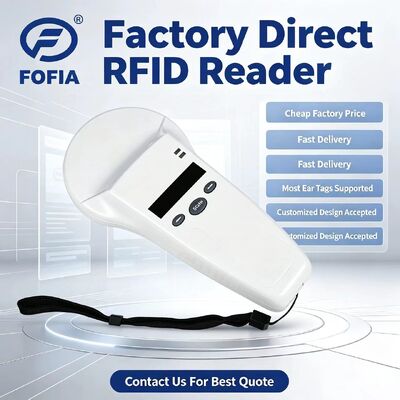 Lecteur RFID à main imperméable avec écran OLED 128x32 USB pour plastique Solution à longue portée pour animaux de compagnie et exploitation agricole et ranch 125khz