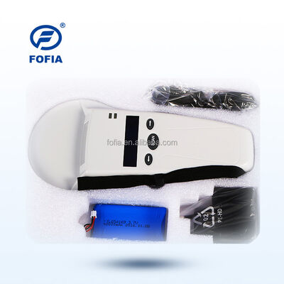FOFIA Lecteur RFID portable en plastique durable avec écran OLED 128x32 /USB pour l'utilisation à longue distance chez les animaux de compagnie et les fermes/élevages