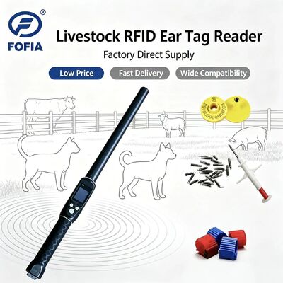 Résistant à l'eau à longue portée 134,2 kHz RFID Lecteur d'étiquette d'oreille ISO11784/5 Protocole 30-100cm Distance de lecture PVC