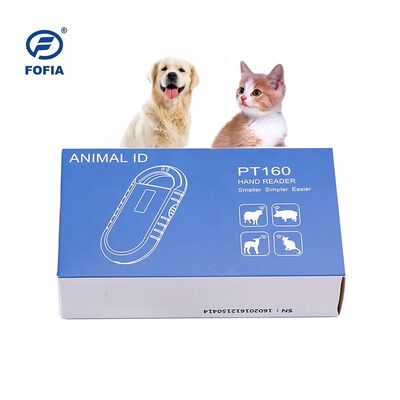 Lecteur de carte RFID à puce pour animaux portatif PT160, écran OLED 134,2 kHz, batterie au lithium USB, certifié CE, protocole ISO 11784/11785