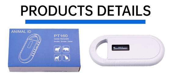 Lecteur de carte RFID en micro-puce en plastique pour animaux PT160 134,2 kHz Écran OLED USB Batterie au lithium CE Certifié ISO 11784/11785