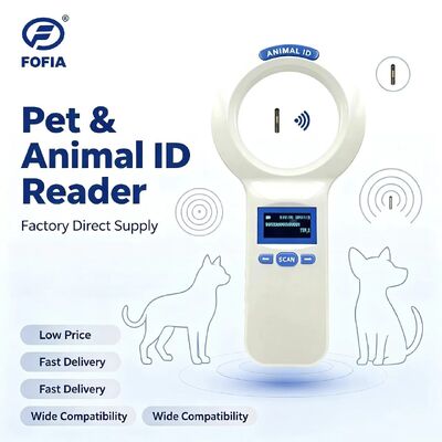 Lecteur portatif FOFIA PT200 RFID imperméable à l'eau Écran OLED 128x64 Lire à longue distance 10-20m Protocole ISO11784/5