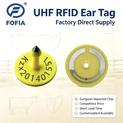 Fofia ICAR ET926 étiquettes d'oreille étanches RFID TPU pour animaux FDX-B 134.2Khz EM4305 puces bétail bétail porc mouton