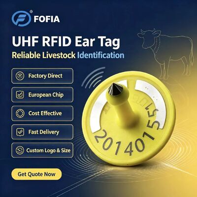 14.5mm Taille TPU Étiquettes d'oreille personnalisées pour bétail Fréquence 134.2KHz