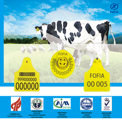 OIN 11784/5 de marques d'oreille du long terme FDX /HDX RFID d'ICAR pour le bétail de chèvres de moutons de bétail