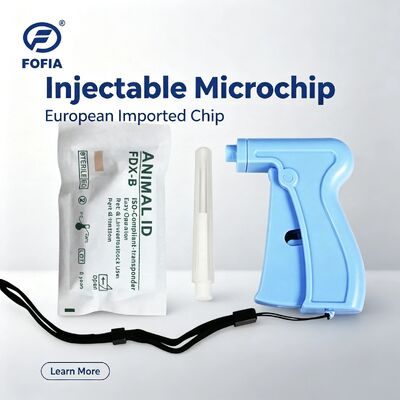 Fofia Vente chaude RFID séparé et réutilisable134.2kHz Animal ID Microchip ZS005 Injection imperméable à l'eau pour animaux de compagnie 1,5 an de garantie