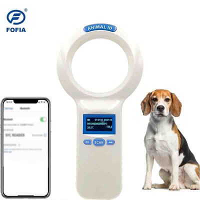 Lecteur RFID portable FOFIA PT200 blanc étanche, écran OLED 128x64, fréquence 134,2 kHz, lecture longue distance