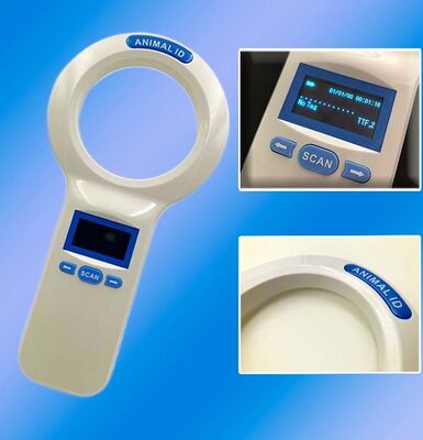 Lecteur RFID portable FOFIA PT200 blanc étanche, écran OLED 128x64, fréquence 134,2 kHz, lecture longue distance
