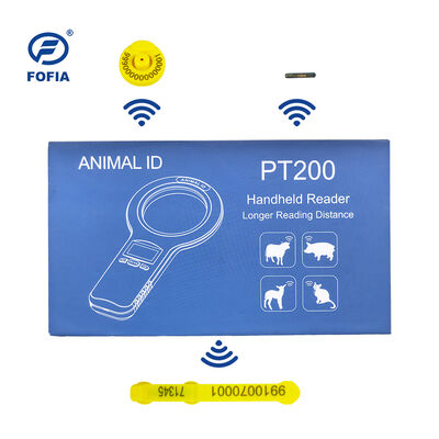 Lecteur de carte RFID de micro-puce pour animaux en plastique portable Fofia PT160 134,2 kHz Écran OLED Batterie au lithium USB Certifié CE ISO 5-10 cm