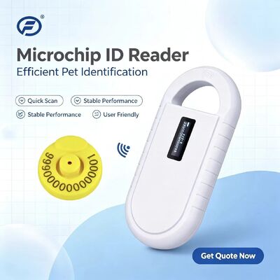 Lecteur de carte RFID en micro-puce plastique pour animaux portatif Fofia PT160 134,2 kHz Écran OLED USB Batterie au lithium CE Certifié ISO