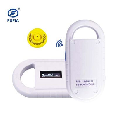 Lecteur de carte RFID en micro-puce plastique pour animaux portatif Fofia PT160 134,2 kHz Écran OLED USB Batterie au lithium CE Certifié ISO