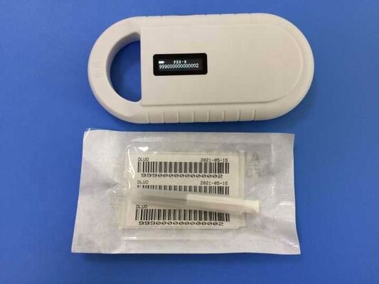 Lecteur de carte RFID en micro-puce plastique pour animaux portatif Fofia PT160 134,2 kHz Écran OLED USB Batterie au lithium CE Certifié ISO