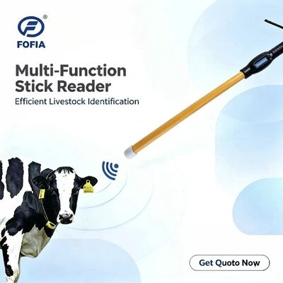 Nouveau lecteur de bâton RFID étanche FOFIA 134,2 kHz ID bovin USB RS232 stockage de 7000 enregistrements ISO11784/5 longue distance de lecture