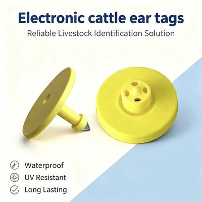 Nouvelles étiquettes auriculaires RFID LF TPU jaunes ICAR ET908+T901 étanches 14,5 mm puces EM4305 Garantie 5 ans bovins Fofia