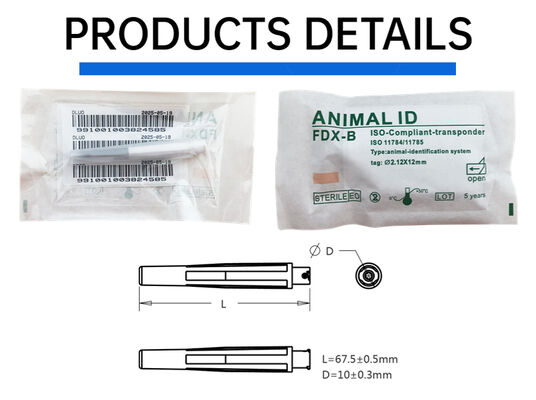 Fofia New Hot Selling RFID Separate Reusable134.2kHz Animal ID Microchip ZS005 Blue Waterproof Pet Use Injection 1.5 Year