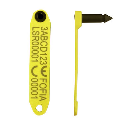 Nouvelle étiquette auriculaire électronique RFID Fofia HDX haute température intégrée anti-déchirure TPU codée au laser ET969 pour mouton jaune 1,5"