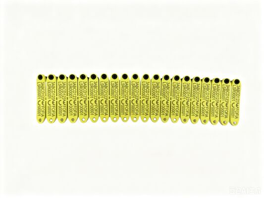 Nouvelle étiquette auriculaire électronique RFID Fofia HDX haute température intégrée anti-déchirure TPU codée au laser ET969 pour mouton jaune 1,5"