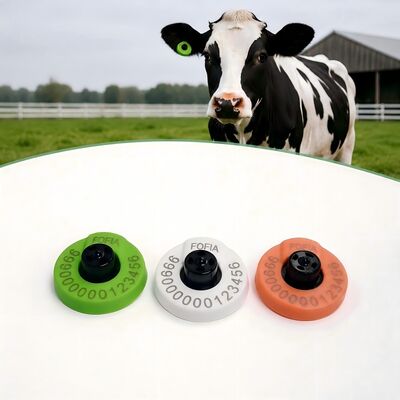 FOFIA Nouveau Full ICAR Durable RFID résistant à l'eau TPU Étiquettes d'oreille jaune LF ET908+T905 Chips de ferme Garantie de 5 ans Bétail 14,5 mm