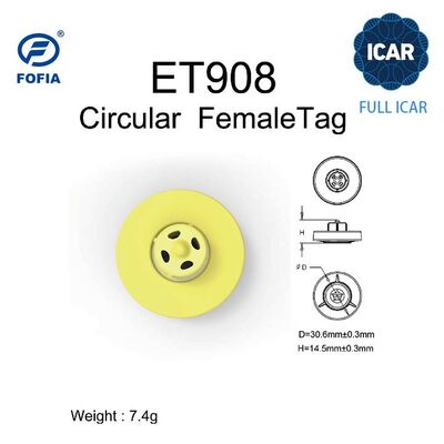 Nouveau Full ICAR LF RFID imperméable à l'eau TPU étiquettes d'oreille d'animal jaune 14,5 mm ET908+T901 puces 5 ans de garantie Fofia Bétail